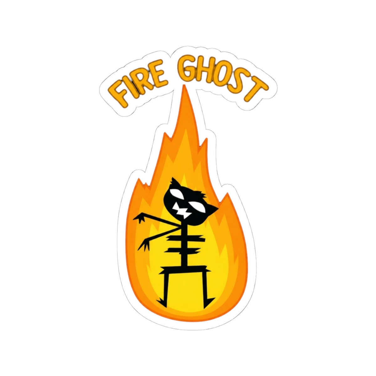 Mae Fire Ghost Night in the woods Sticker