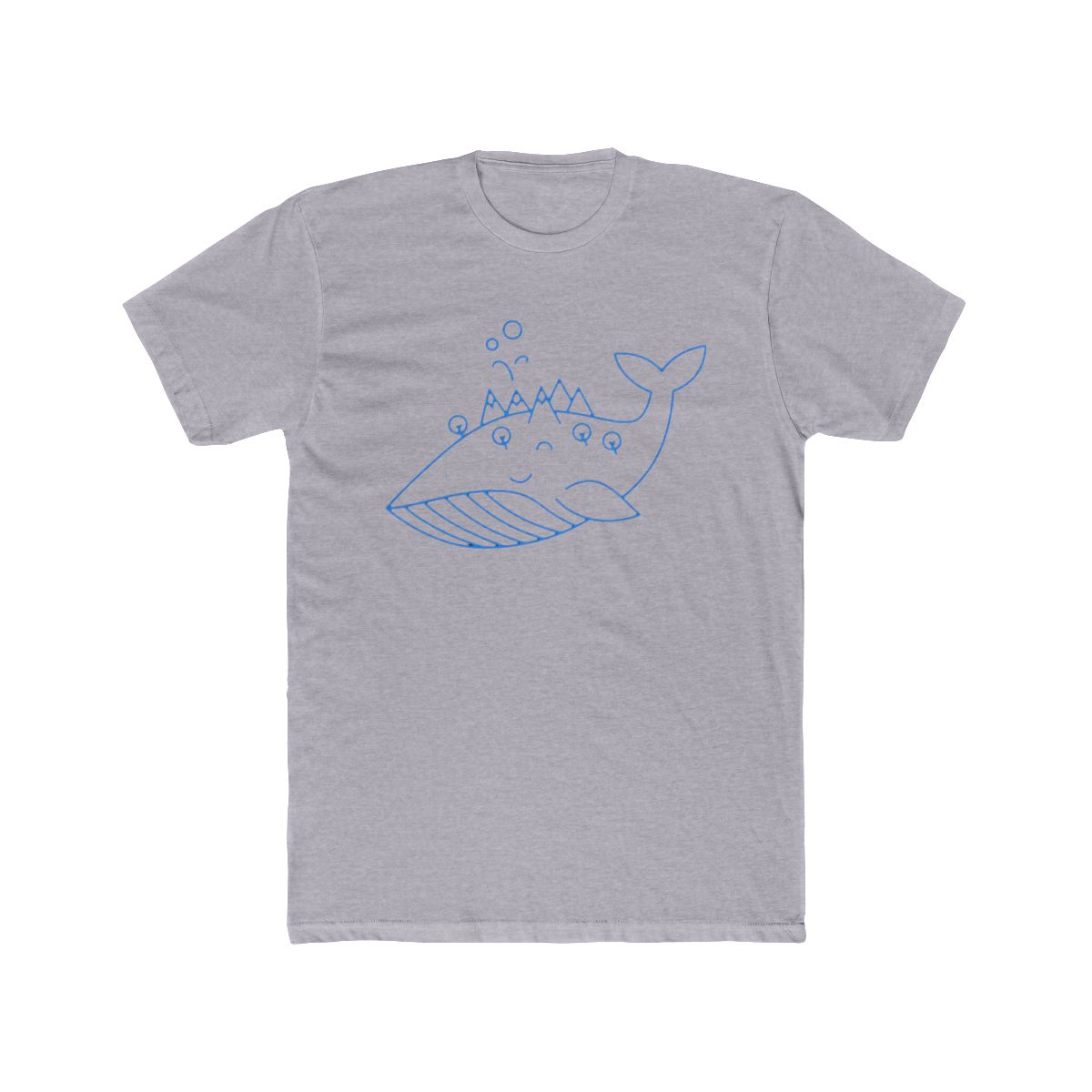 Space Whale Night in the woods Blue T Shirt