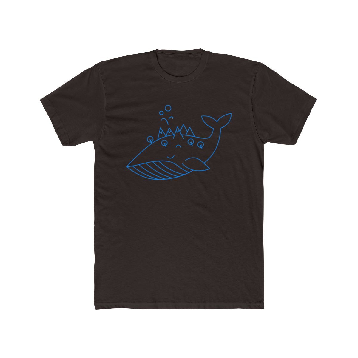 Space Whale Night in the woods Blue T Shirt - alternate angle 3, merchandise