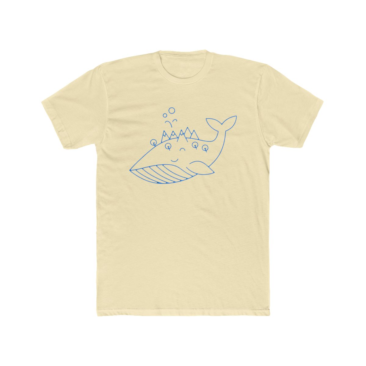 Space Whale Night in the woods Blue T Shirt