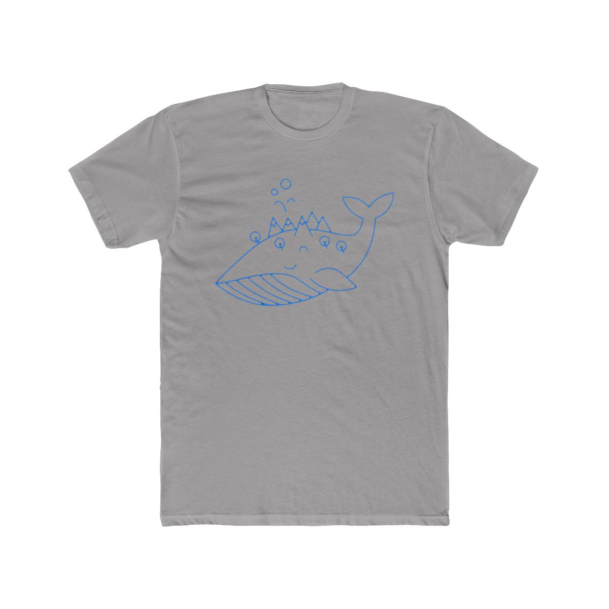 Space Whale Night in the woods Blue T Shirt - alternate angle 2, merchandise